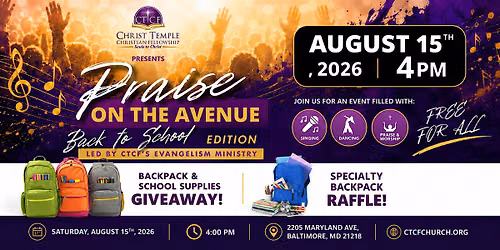 Praise on the Avenue: Back to School Edition