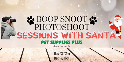 Boop Snoot Photoshoot Sessions with Santa at Pet Supplies Plus in Somersworth