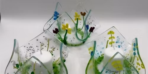 Fused Glass Candle Holder with Kim