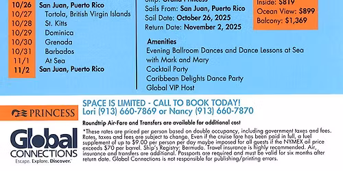 Walters "Caribbean Delight" Dance Cruise 2025! (Full Flyer in Discussion!)