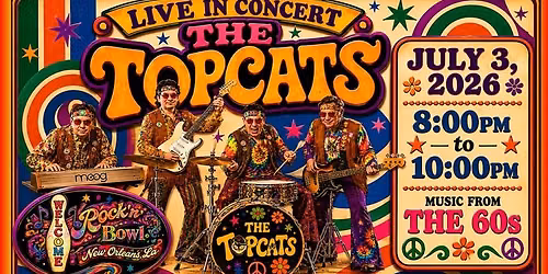 The Topcats to do All 60s Show at Rock'n' Bowl