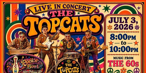 The Topcats to do All 60s Show at Rock'n' Bowl