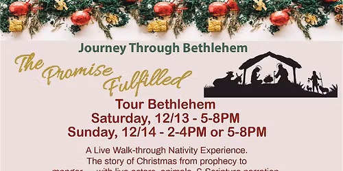 Journey Through Bethlehem- A Live Walk-Through Nativity Experience