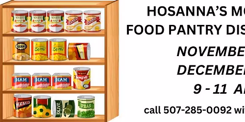 HOSANNA's MONTHLY FOOD PANTRY DISTRIBUTION