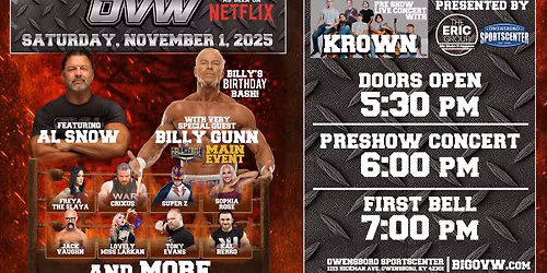 OVW Wrestling \u2013 As Seen on Netflix \u2013 Featuring Al Snow, Billy Gunn, & MORE!