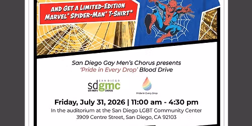 \u2018Pride In Every Drop\u2019 Blood Drive by SD Gay Men\u2019s Chorus