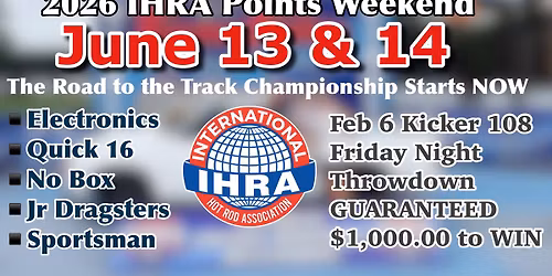IHRA Track Championship Points Weekend 3