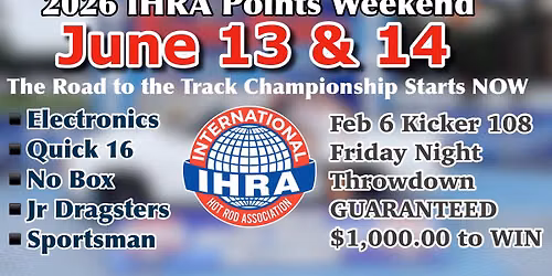 IHRA Track Championship Points Weekend 3