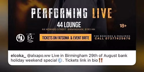 AL XAPO LIVE IN BIRMINGHAM 