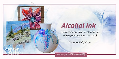 Alcohol Ink- Vase and Tiles