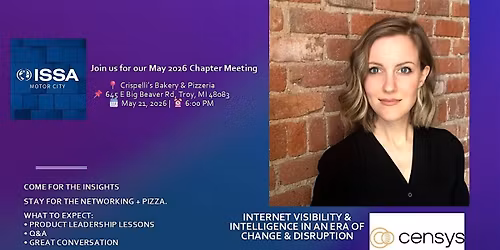 ISSA Motor City Monthly In-Person Meeting - May 21, 2026 - RSVP