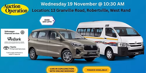 WesBank LIVE Non-Runner Vehicle Auction!