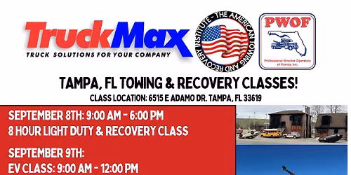 TAMPA, FLORIDA TOWING & RECOVERY CLASSES!