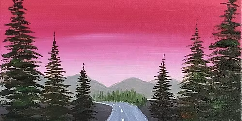 Sip and Paint: Dreamy Sunset Road Escape Painting Class