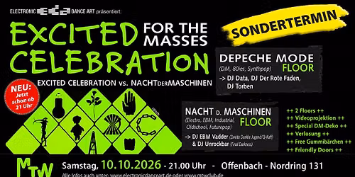 Excited Celebration vs Nacht der Maschinen auf 2 Floors -  SONDERTERMIN! Start ab 21:00h!