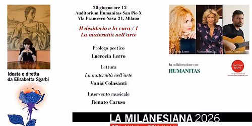 LA MATERNIT\u00c0 NELL\u2019ARTE. Lucrezia Lerro, Vania Colasanti e Renato Caruso.