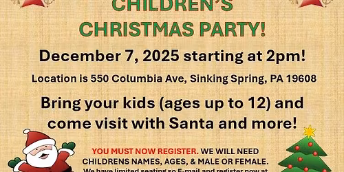 VFW AUXILIARY 6150 CHILDREN\u2019S CHRISTMAS PARTY!