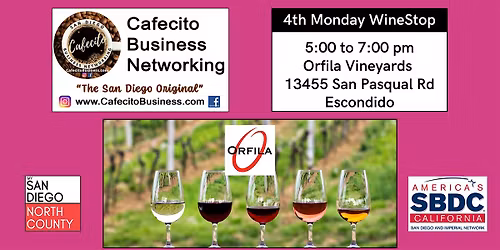 North County Wine Stop - Business Networking 4th Monday Mar