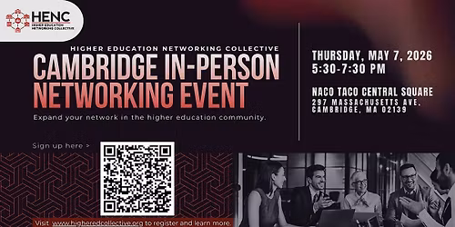 CAMBRIDGE IN-PERSON NETWORKING EVENT