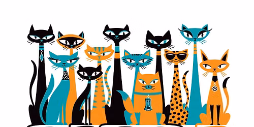 Party at The Shag store - celebrating the print release of "Cat Conclave" prints I, II & III