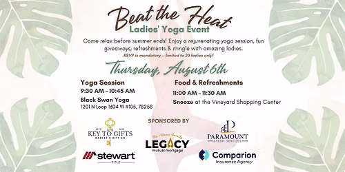 Beat the Heat Ladies' Yoga Event