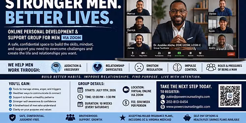 Online Personal Development & Support Group for Men