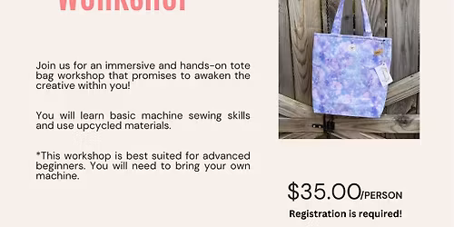Beginner Tote Bag Workshop Presented by Emildee bags