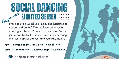 Social Dancing 4-count Hustle & Country 2 Step 4 weeks