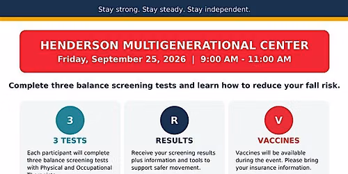 FREE Fall Prevention Awareness Screening!!