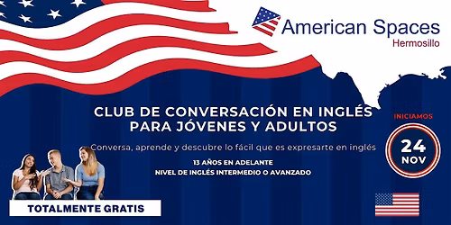 Club de conversaci\u00f3n en ingl\u00e9s para j\u00f3venes y adultos