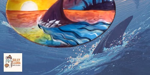 SHARK WEEK! at the studio \ud83e\udd88 - 11x14 Canvas Painting