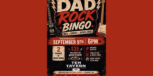 Dad Rock Music Bingo Night