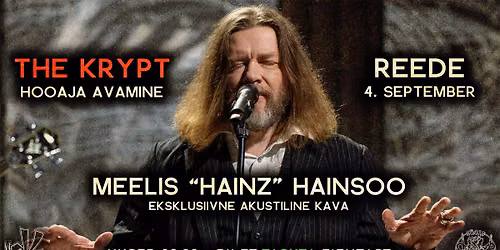 HAINZ ( Kosmikud ) akustilise kavaga TASUTA @ The Krypt \ud83e\udd87