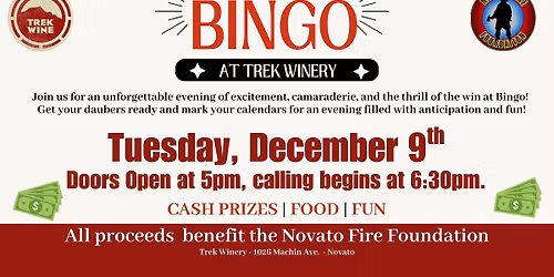Novato Bingo at Trek - Novato Fire Foundation