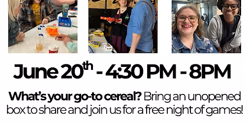 Game Night x Cereal Bar