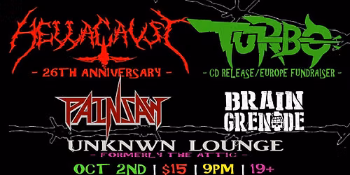 Turbo CD release, Feat: Hellacaust, Painsaw, Brain Grenade