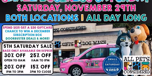 Small Business Saturday at All Pets Considered