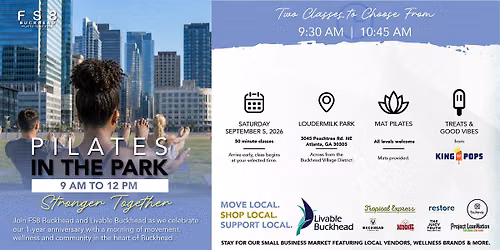 FS8 x Livable Buckhead: Pilates in the Park Labor Day Weekend!