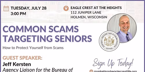 ECC LIFE: Senior Scam Prevention - 3:00 PM Session at Eagle Crest at the Heights