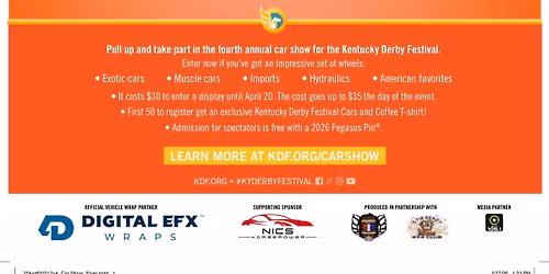KY Derby Festival 2026 Cars & Coffee Car Show 