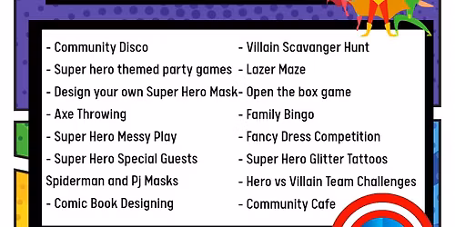 Swadlincote Superhero Community Day October Half Term