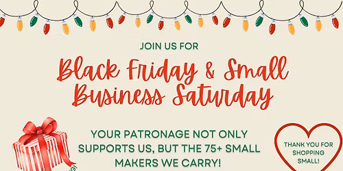 Black Friday and Small Business Saturday