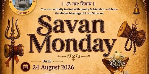 Last Sawan Monday Celebration 2026 | Hindu Temple Burnaby