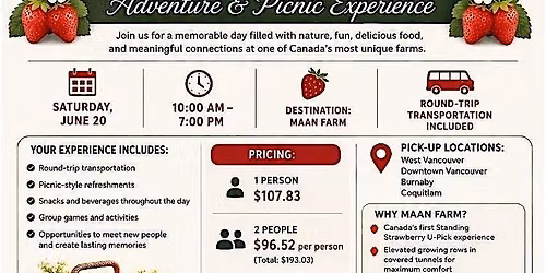 Standing Strawberry U-Pick Adventure & Picnic Experience