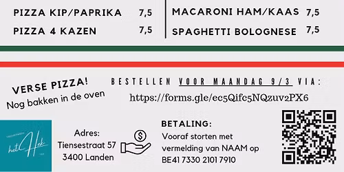 PIZZA/PASTA TAKEAWAY