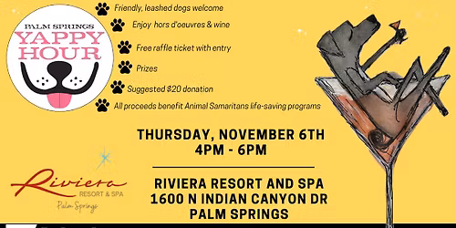 Yappy Hour at Riviera Resort and Spa with Animal Samaritans!