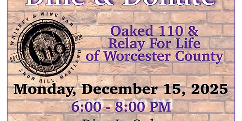 Dine & Donate Night at Oaked 110!