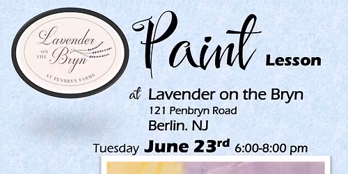 Brush with Friends lavender acrylic painting class at Lavender on the Bryn