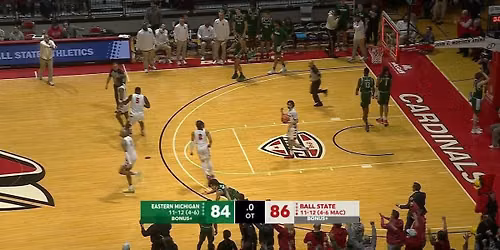 Ball State Cardinals Mens Basketball at Eastern Michigan Eagles Mens Basketball at Gervin GameAbove Center