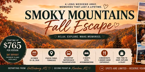 Smoky Mountains Fall Escape 2026